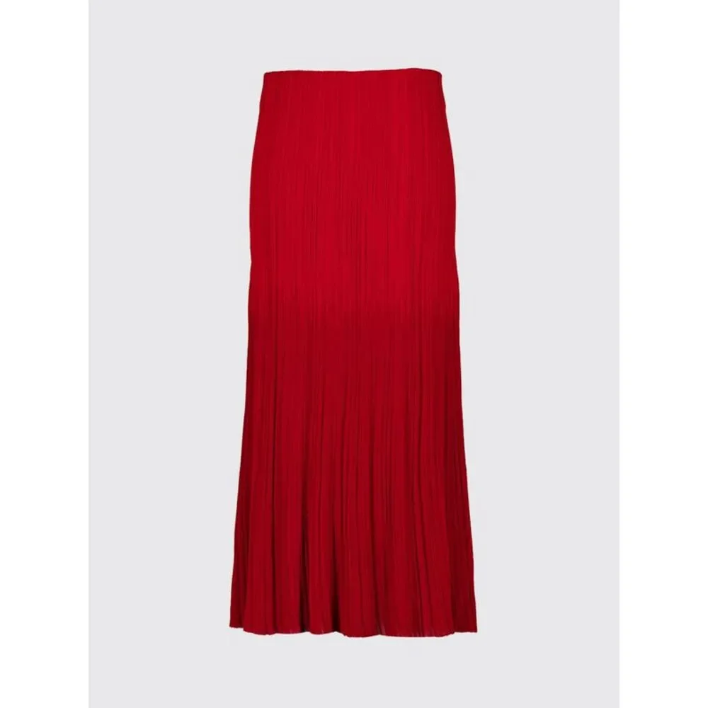 Balmain Women Balmain Pleated Criªpe Midi Skirt With Rear Zip Closure